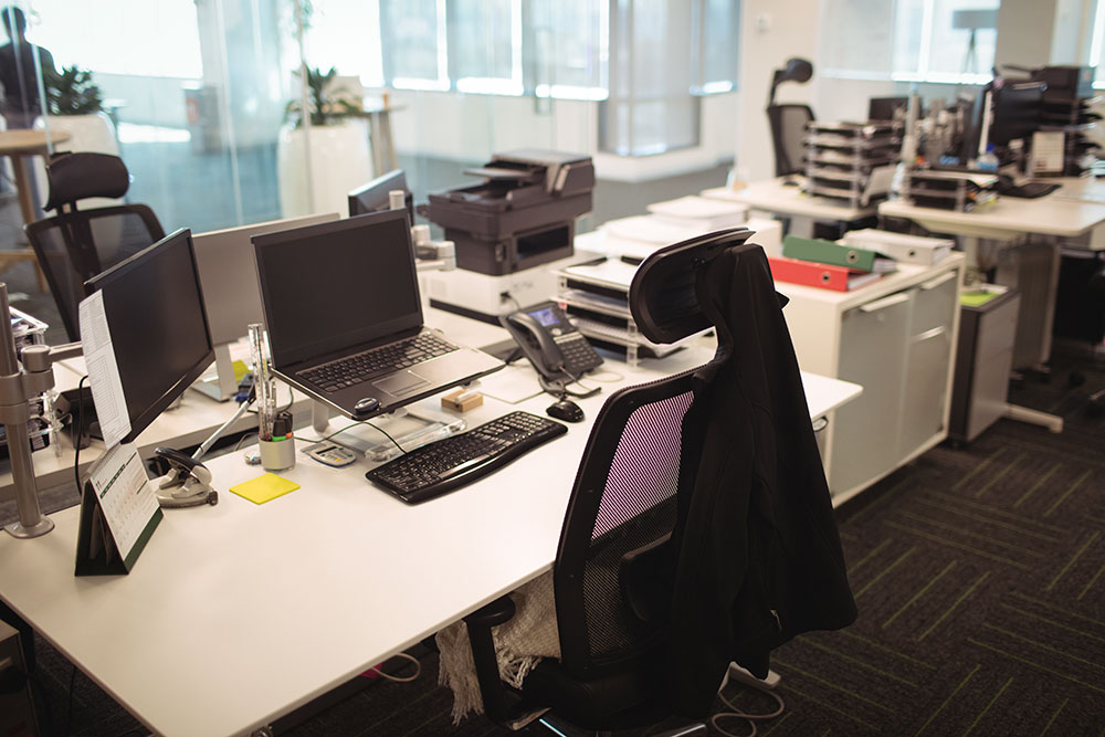 Image of office workspace with computers